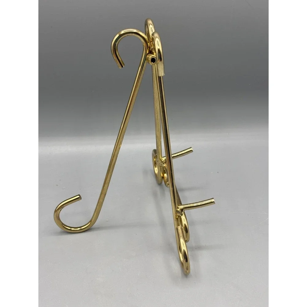 Gold Metal Easel‎ Stand For Plate Or Frame Display 7 Inches Tall